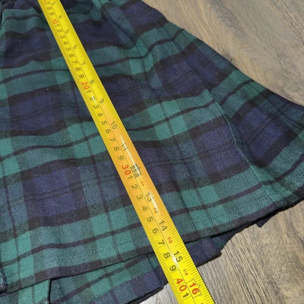 NWT Gap Teens Tartan Plaid‎ Mini Skirt Sz 14-16 Green Pleated Preppy Academia